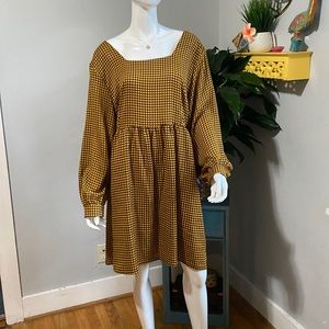 Houndstooth babydoll dress